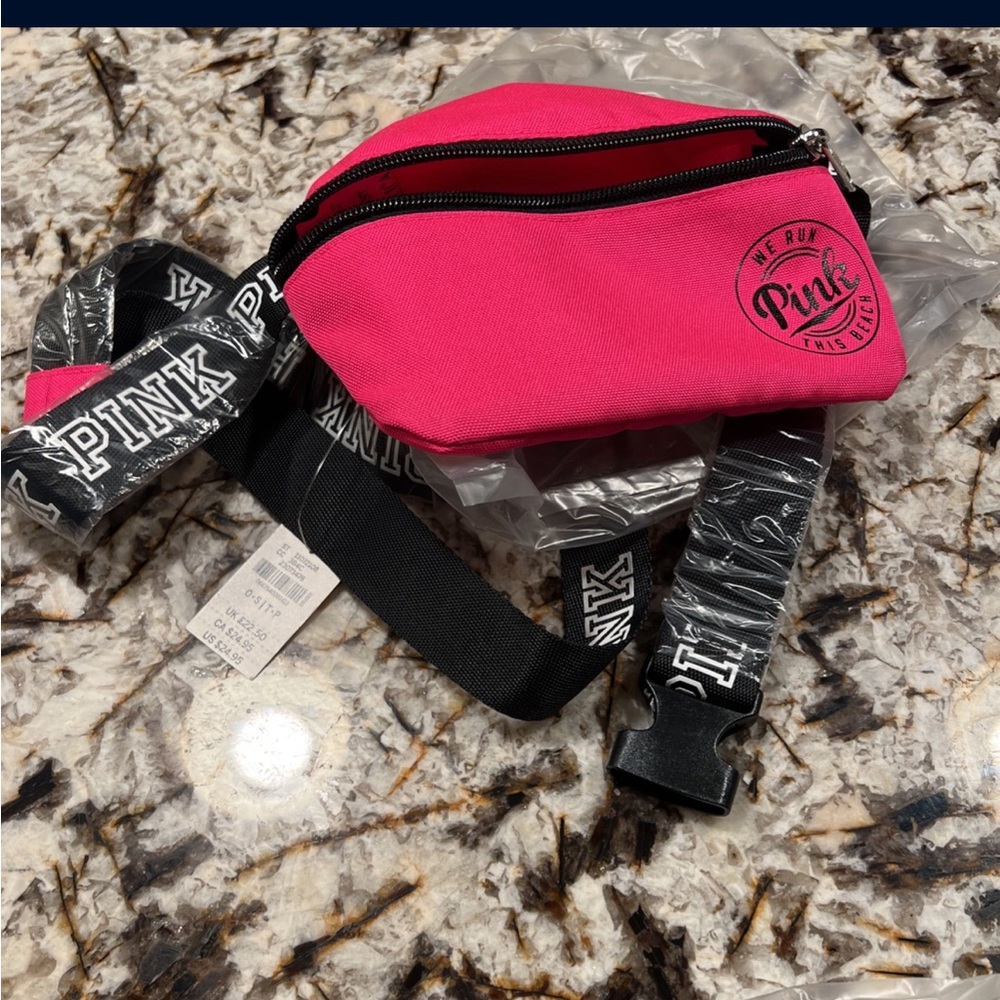 Pink Fanny pack with koosie